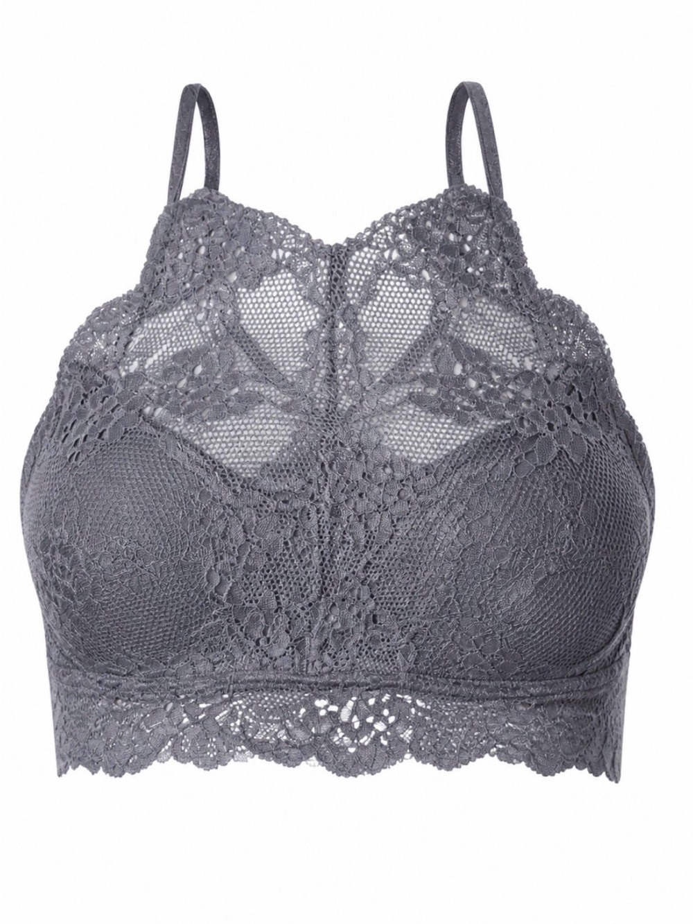 Sophie B. Lace High-Neck Bralette - Black. Sz L
